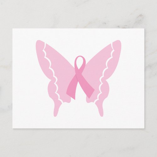 Butterfly Ribbion Breast Cancer Postcard