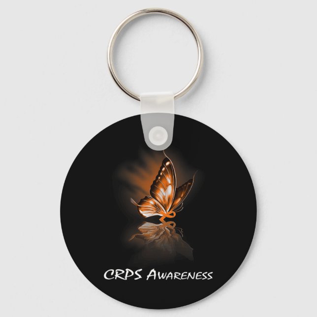 Butterfly Ribbon CRPS Awareness  Keychain (Front)