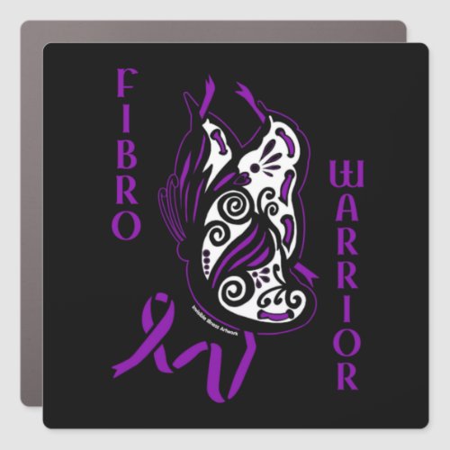 ButterflyRibbonFibro Car Magnet