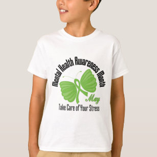 Butterfly Ribbon Mental Health Awareness Month T-Shirt
