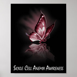 Butterfly Ribbon Sickle Cell Anemia Awareness Poster