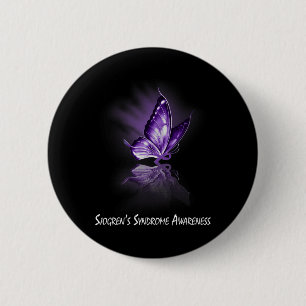 Butterfly Ribbon Sjogren's Syndrome Awareness Button