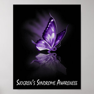 Butterfly Ribbon Sjogren's Syndrome Awareness Poster
