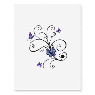 butterfly ribbon temporary tattoo
