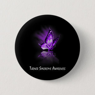 Butterfly Ribbon Turner Syndrome Awareness Button