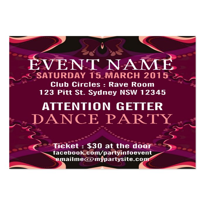 Butterfly Ribbons Event Party Mini Flyer Business Card Templates