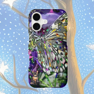 Butterfly Rising and Cat iPhone 17 Case