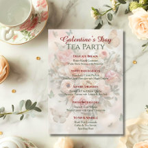 Butterfly Rococo Rose Galentine Garden Brunch Menu
