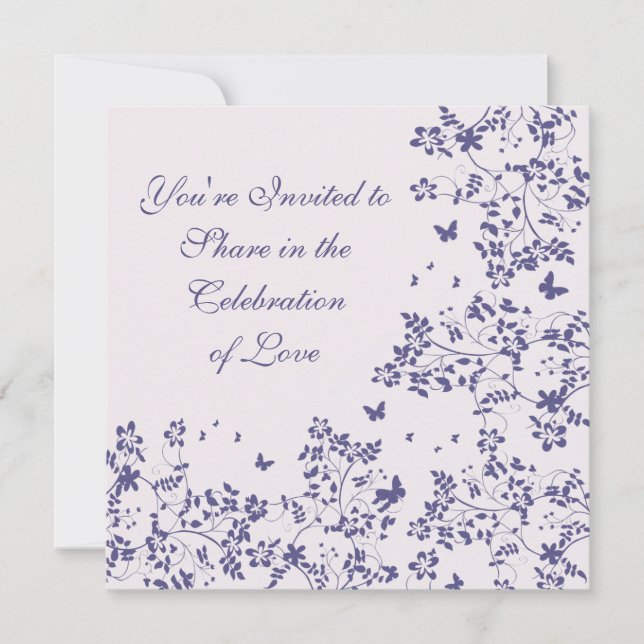 Butterfly Romance / Deep Lavendar Invitation (Front)