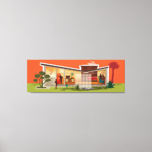 Butterfly Roof Mid-Century Modern House 2 Canvas Print