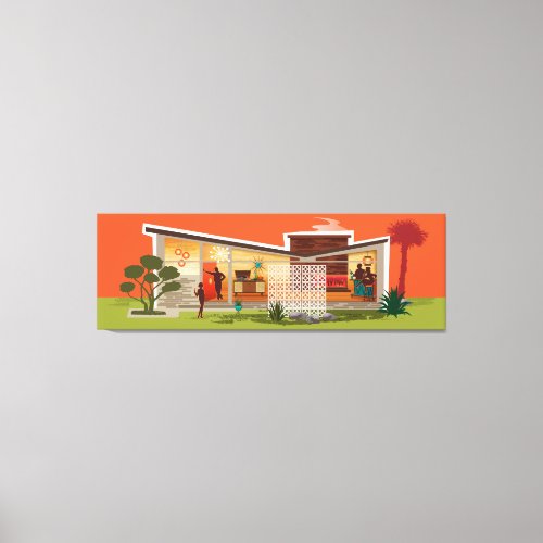 Butterfly Roof Mid_Century Modern House 2 Canvas Print