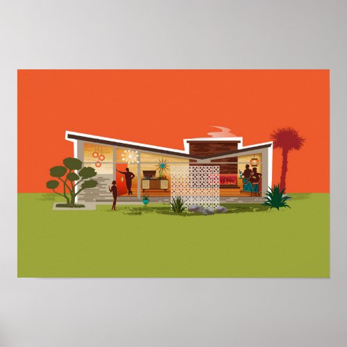 Butterfly Roof Mid_Century Modern House PS Collect Poster
