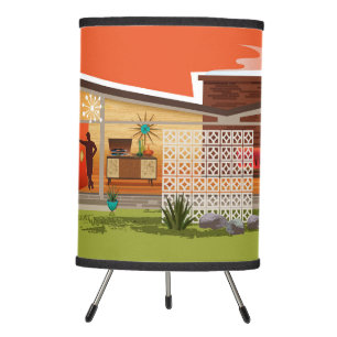 Butterfly Roof Mid-Century Modern House Tripod Lamp