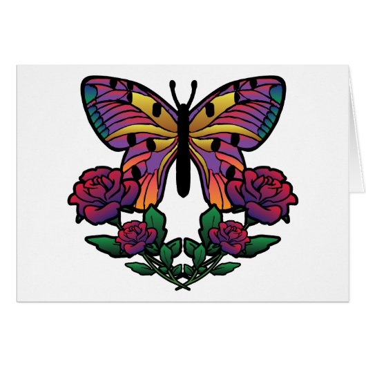 Butterfly Rose Cards (Front Horizontal)