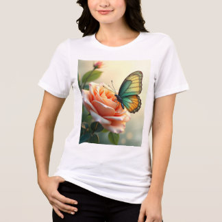 Butterfly Rose Elegance T-Shirt Tri-Blend Shirt