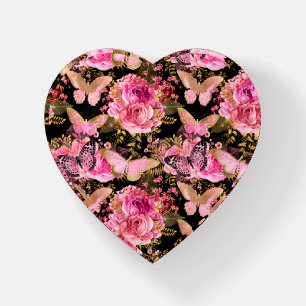 Butterfly Rose Garden Floral Flower Cute Aesthetic Paperweight
