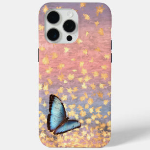 Butterfly Rose Gold Flakes Abstract Design  iPhone 15 Pro Max Case
