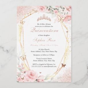 Pink Butterfly Quinceanera Invitation – Simple Desert Designs
