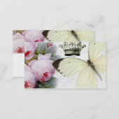 Butterfly, roses and crown business card (Front/Back)