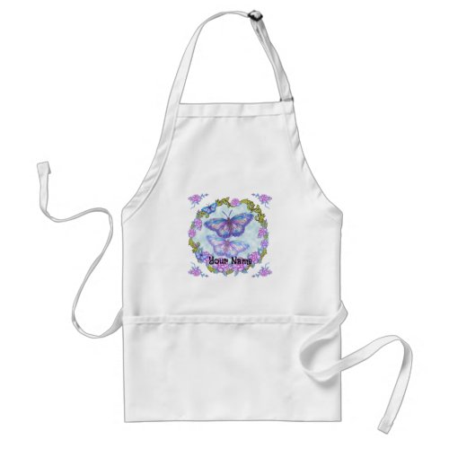 Butterfly Roses custom name apron