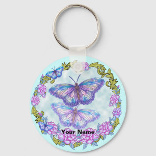 Butterfly  Roses    keychain