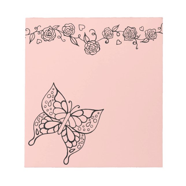 Butterfly Roses Notepad (Front)