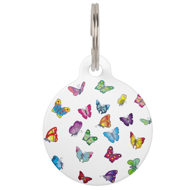 Butterfly Round Large Pet Tag (Back)