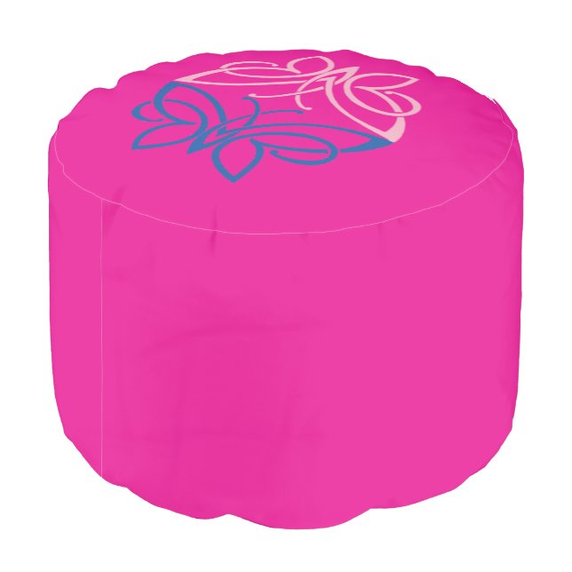 Butterfly Round Pouf (Angled Back)