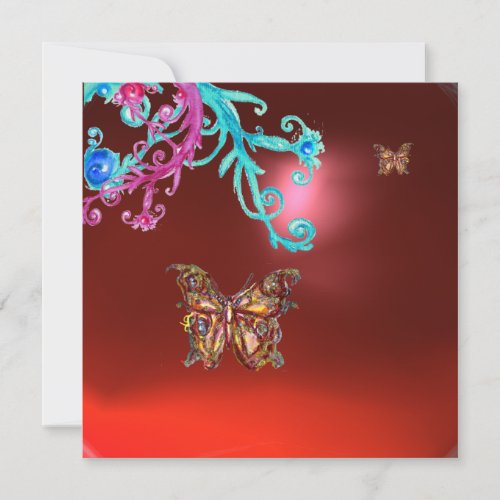 BUTTERFLY  RUBY blue bright pink red Invitation
