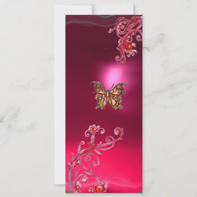 BUTTERFLY RUBY , bright red pink violet Invitation (Front)