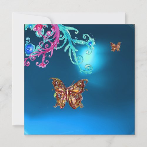 BUTTERFLY SAPPHIRE blue bright pink purple red Invitation