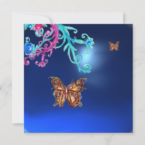 BUTTERFLY SAPPHIRE blue bright pink purple red Invitation