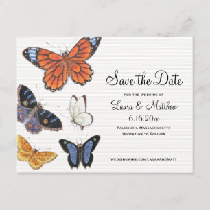 Butterfly Save The Date - Vintage Illustration