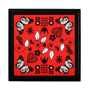 Butterfly Scandinavian folk art Gift Box