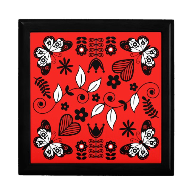 Butterfly Scandinavian folk art  Gift Box (Front)
