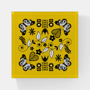 Butterfly Scandinavian folk art Paperweight