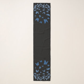 Butterfly Scarves Blue Butterfly Art Scarf