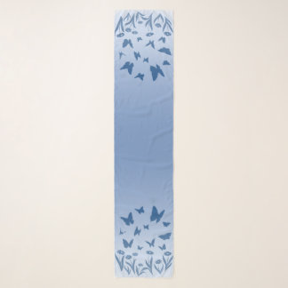 Butterfly Scarves Blue Butterfly Art Scarf