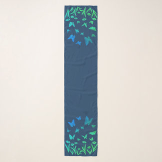 Butterfly Scarves Green Butterfly Art Scarf