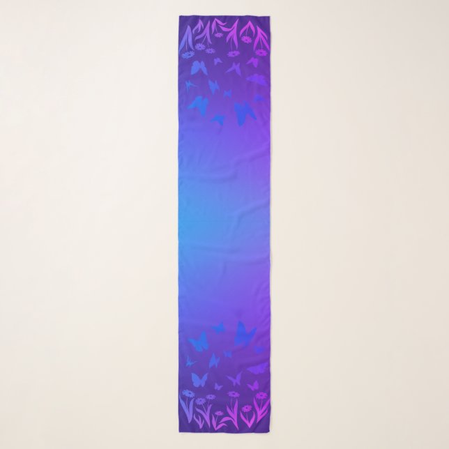 Butterfly Scarves Neon Butterfly Art Scarf (Front)