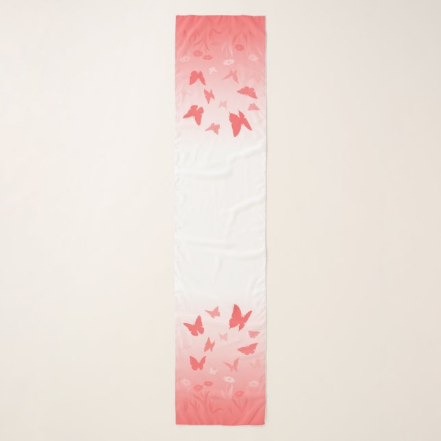 Butterfly Scarves Pink Butterfly Art Scarf (Front)