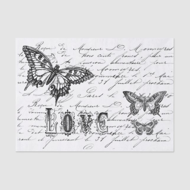 Butterfly Script Tissue Paper (Front)