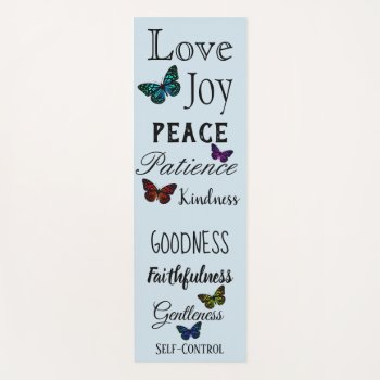 Butterfly Scripture Blue Yoga Mat by RiverJude at Zazzle