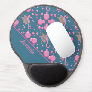 Butterfly Seahorse in Bubbles Custom Mouse Pad