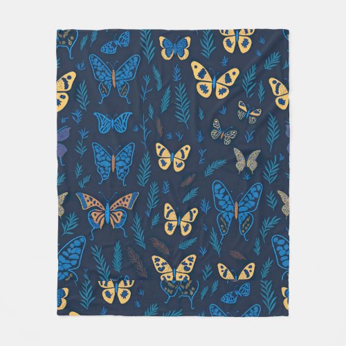 Butterfly Seamless Pattern  Fleece Blanket