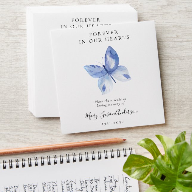 Butterfly Seed Packet Memorial Funeral  Envelope (Stacked)