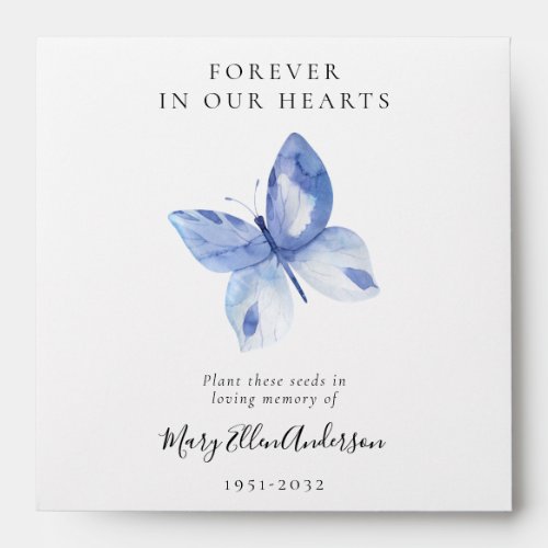 Butterfly Seed Packet Memorial Funeral  Envelope