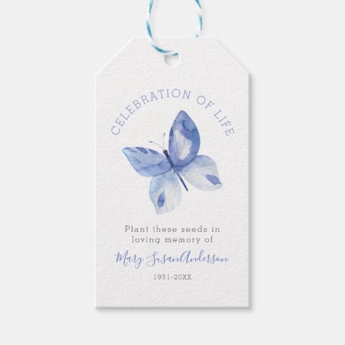 Butterfly Seed Packet Memorial Funeral Favor Tag