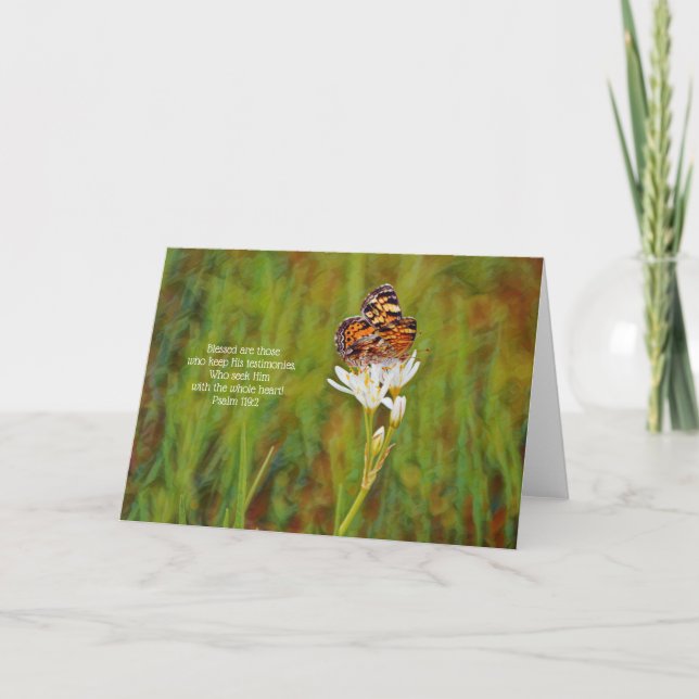 Butterfly Seeker Bible Scripture Photo Art Card (Front)