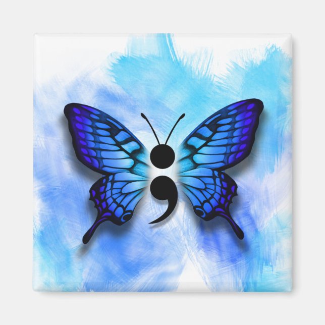 Butterfly semicolon magnet (Front)